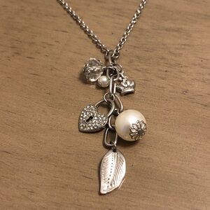Jewelry - Elegant Silver Tone Sweater Charm Necklace